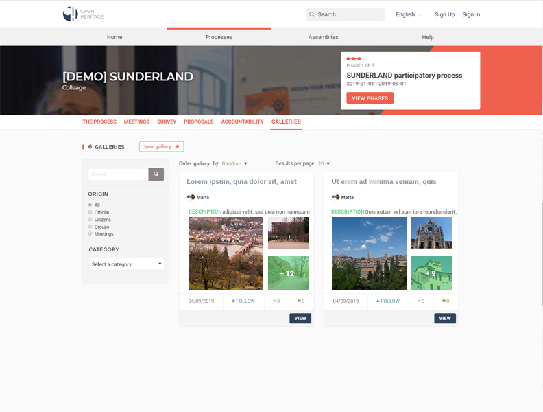 Imagen para los medios: Permitir foto-galerias en las propuestas